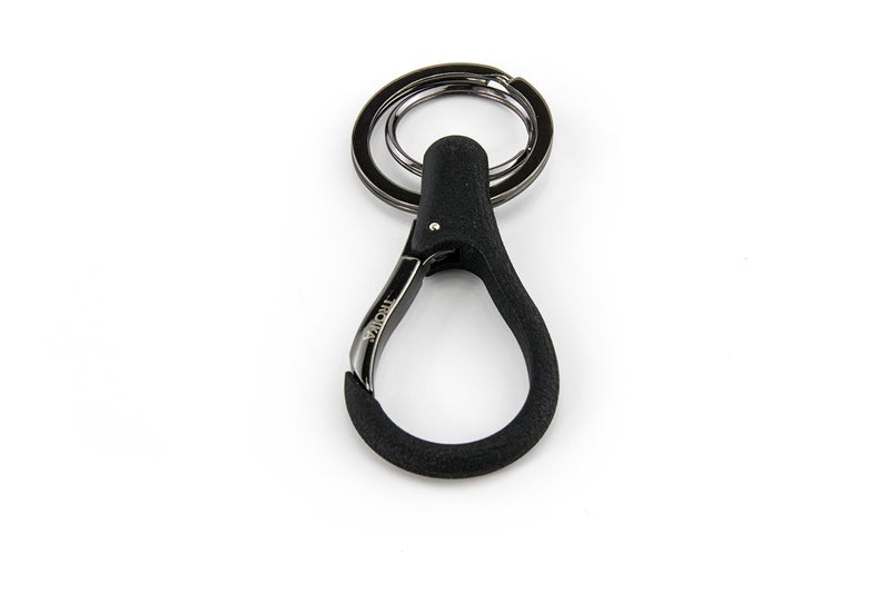 Troika KR17-09/GM Key Organiser with 2 Rings Carabiner Lacquered Key Organiser Glossy Black/Gunmetal Grey, Black, 8cm, Keyring - Image 4